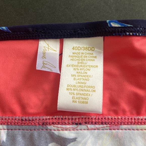 New Anne Cole Standard Twist Front Underwire Cup Sized Tankini Swim Top 40D/38DD - Picture 8 of 11